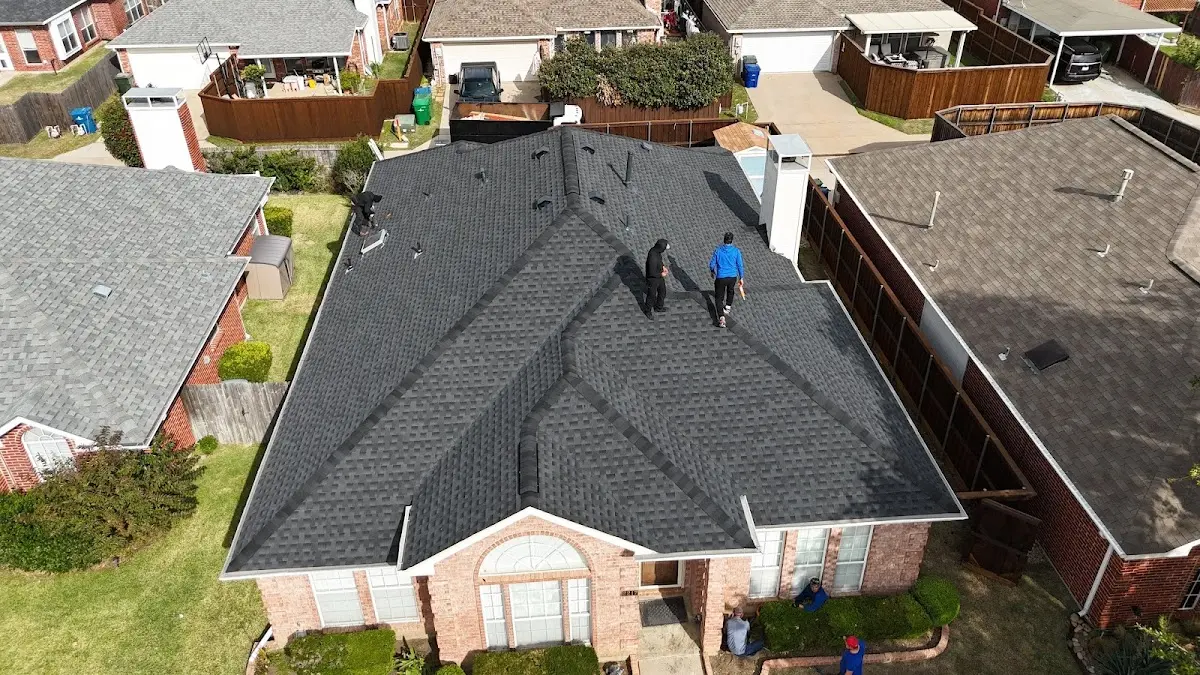 Slate & Tile Roof Repair work in progress on a North Oaks property
